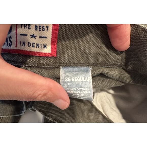 Vintage Old Navy Y2K Men’s Size 36 Green Carpenter Workwear Canvas Pants READ - Picture 8 of 13